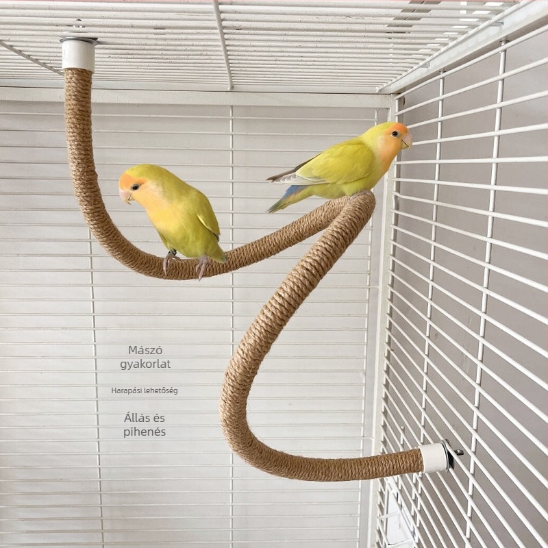 Spirális mászólétra állványrúd Hajlítható és deformálható papagájjáték kenderkötél madárállvány tigrisbőr xuanfeng bazsarózsa csiszolókarom rúd