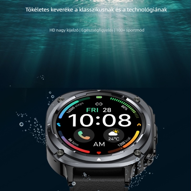 Függőleges új S90 kerek képernyős okosóra, határokon átnyúló új Bluetooth okosóra, hosszú élettartamú divatos sportóra
