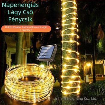 Led napelemes csőfény kültéri vízálló gypsophila rézhuzalos lámpa füzérrel udvari LED hangulatdekoratív fényfüzér