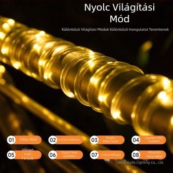 Led napelemes csőfény kültéri vízálló gypsophila rézhuzalos lámpa füzérrel udvari LED hangulatdekoratív fényfüzér