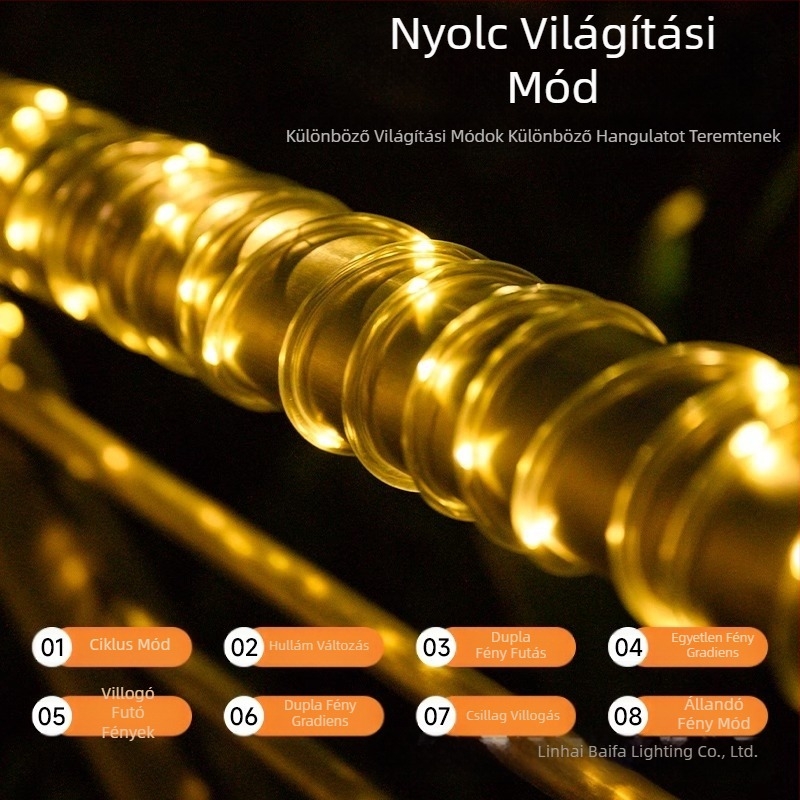Led napelemes csőfény kültéri vízálló gypsophila rézhuzalos lámpa füzérrel udvari LED hangulatdekoratív fényfüzér