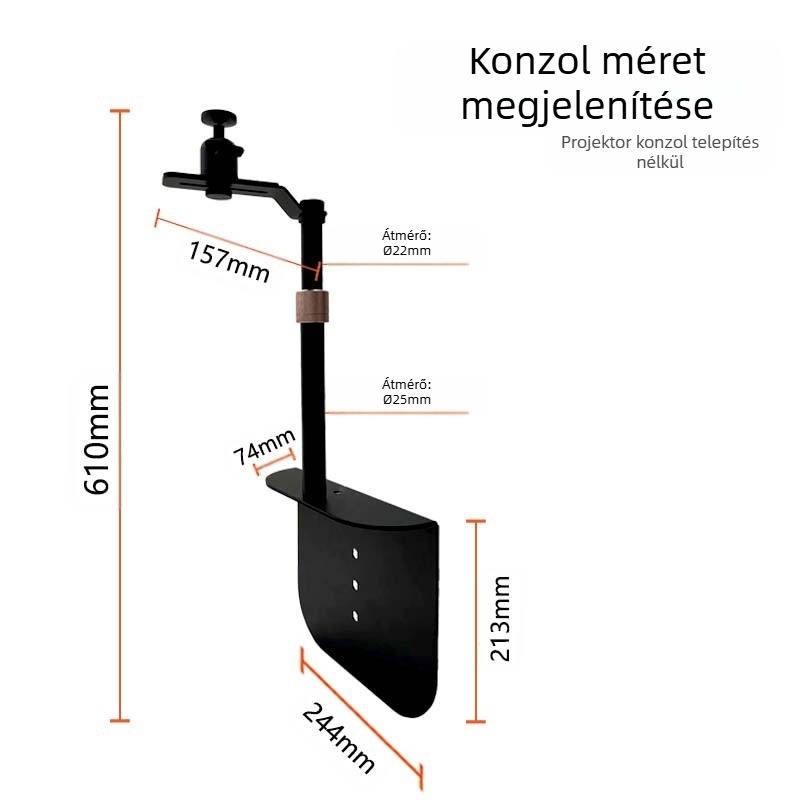 Projektor konzol lyukmentes rejtett fém éjjeli kanapé poláris rizsdió fej univerzális asztali konzol