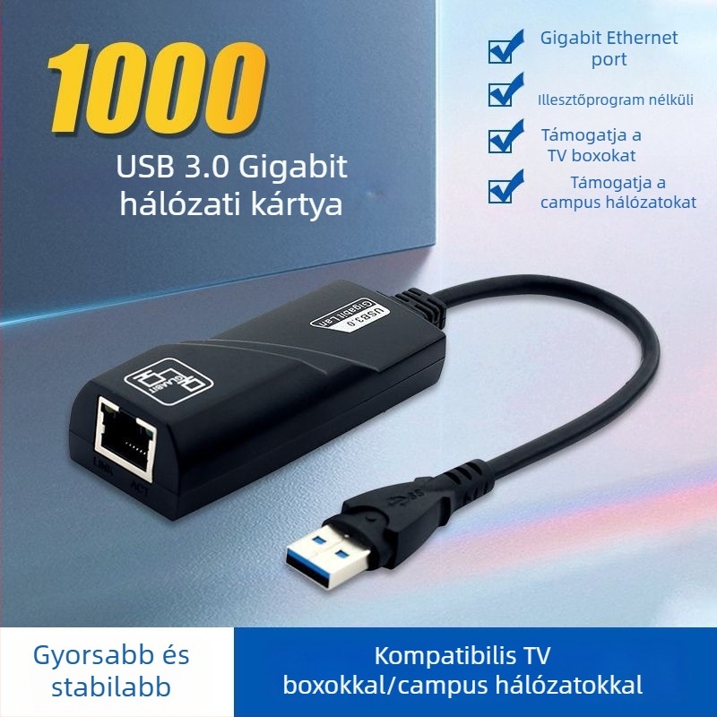USB Gigabit hálózati kártya illesztőprogram nélküli hálózati kártya interfészhez számítógéphez, táblagéphez átalakító TypeC - RJ45 hálózati kábel interfészhez