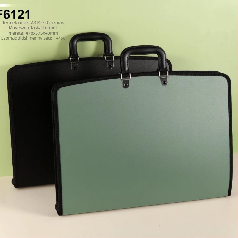 A3-as festőtáska, cipzáras festőtáska, vízálló művésztáska, tárolótáska, album, konferenciatáska F6121