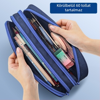 Deli 66764 Nagy kapacitású tolltartó fiúknak Kétrétegű tolltartó alsó tagozatosoknak Középiskolásoknak és felső tagozatosoknak