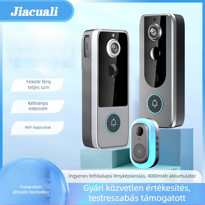 Új Tuya intelligens vezeték nélküli kapucsengő otthonra Tuya színes éjjellátó wifi kapucsengő kétirányú intercom videó kapucsengő