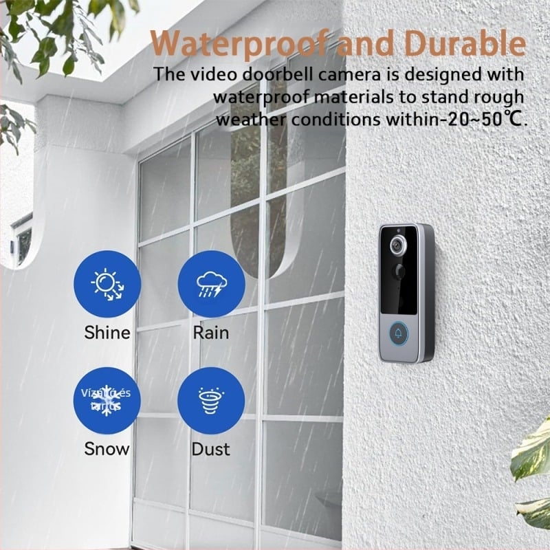 Új Tuya intelligens vezeték nélküli kapucsengő otthonra Tuya színes éjjellátó wifi kapucsengő kétirányú intercom videó kapucsengő