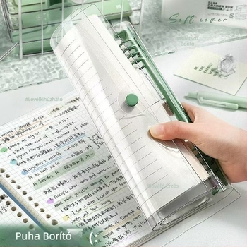 Puha héjú, átlátszó, kivehető lapokkal ellátott jegyzetfüzet, stílusos, nagy értékű, vastagított jegyzetfüzet, univerzális, alsó tagozatos, középiskolás és főiskolás diákok számára