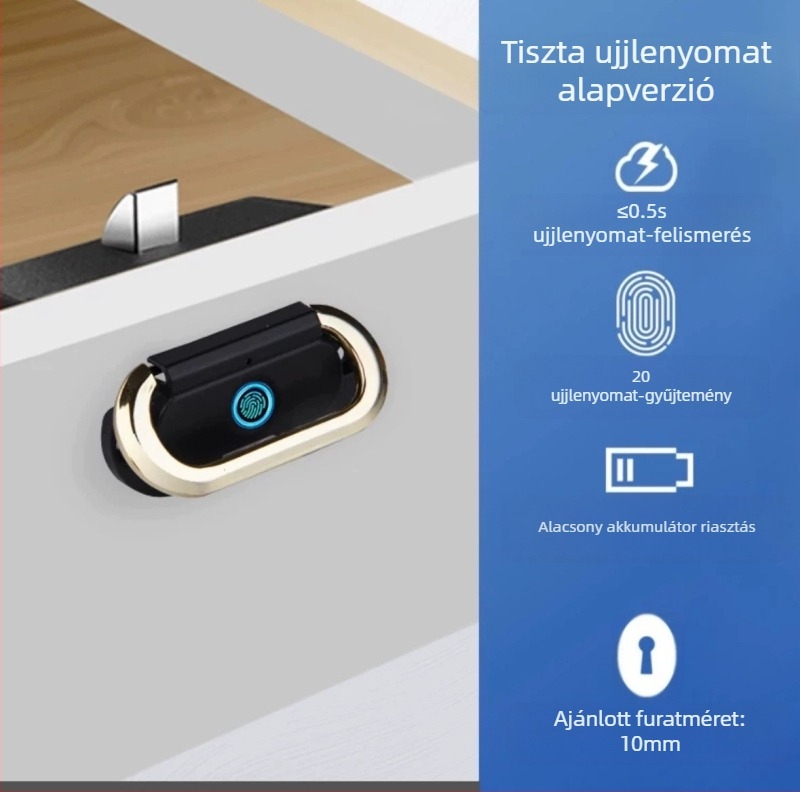 Határokon átnyúló ujjlenyomat-fiókzár, fém rejtett fogantyú, éjjeliszekrényzár, irattartó szekrény, irodabútor elektronikus zár, ujjlenyomat-zár