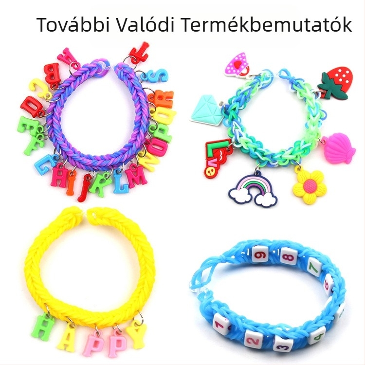 25 rácsos szivárványos gumiszalag Loom Bands gumiszalag öltöny szőtt játék karkötő DIY gyerekeknek szóló oktatási játékok