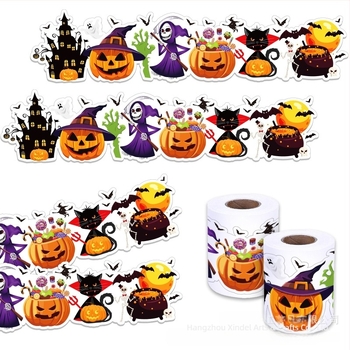 Jt016 Halloween töklámpás szellem denevér üveg hirdetőtábla tekercs öntapadós dekoratív matrica