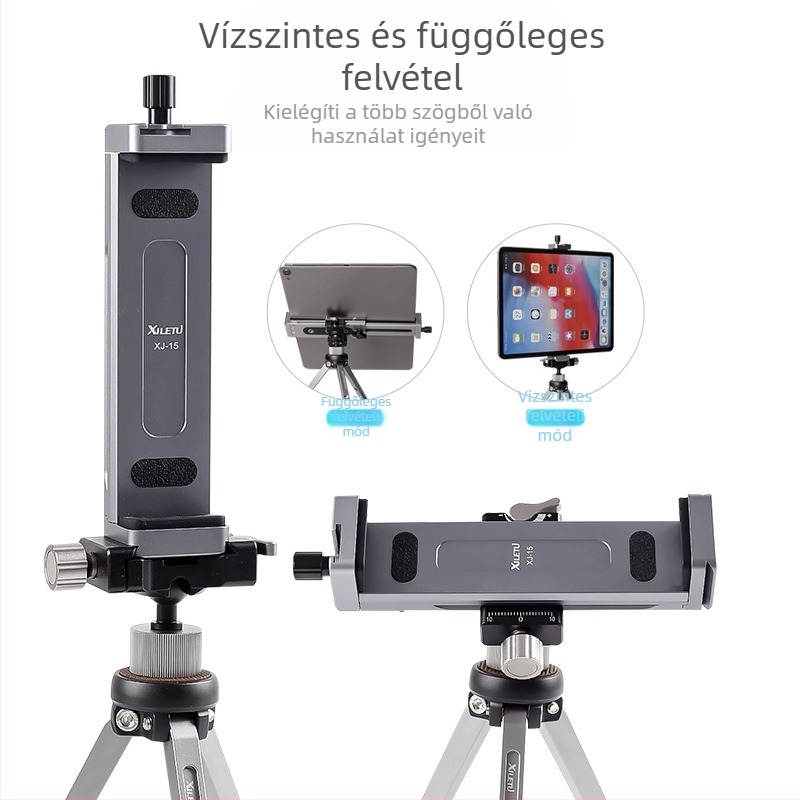 Xyloto XJ15 teljesen fémből készült tabletállvány univerzális asztali mobiltelefon-tartó állvány élő közvetítés rögzítő klip