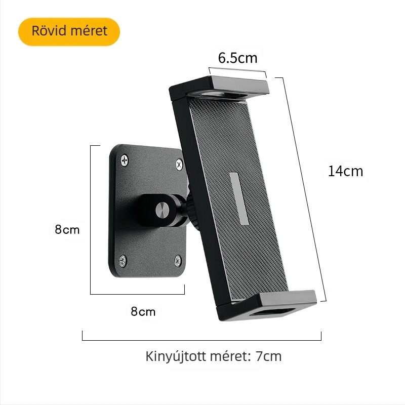 Mobiltelefon, tablet, kettős célú fali konzol, alumínium ötvözetből készült fali mobiltelefon-tartó, összecsukható, forgatható konzolos konzol