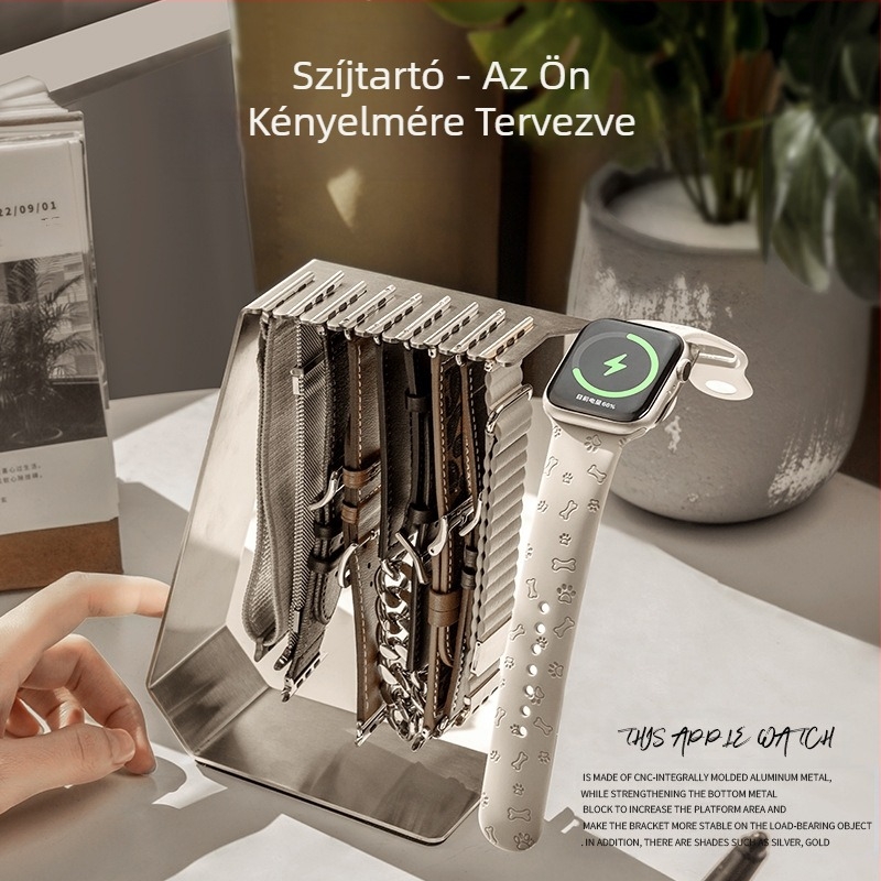 Alkalmazható Apple Watch töltőalap pánt tárolóállvány iWatch fém Apple Watch töltő