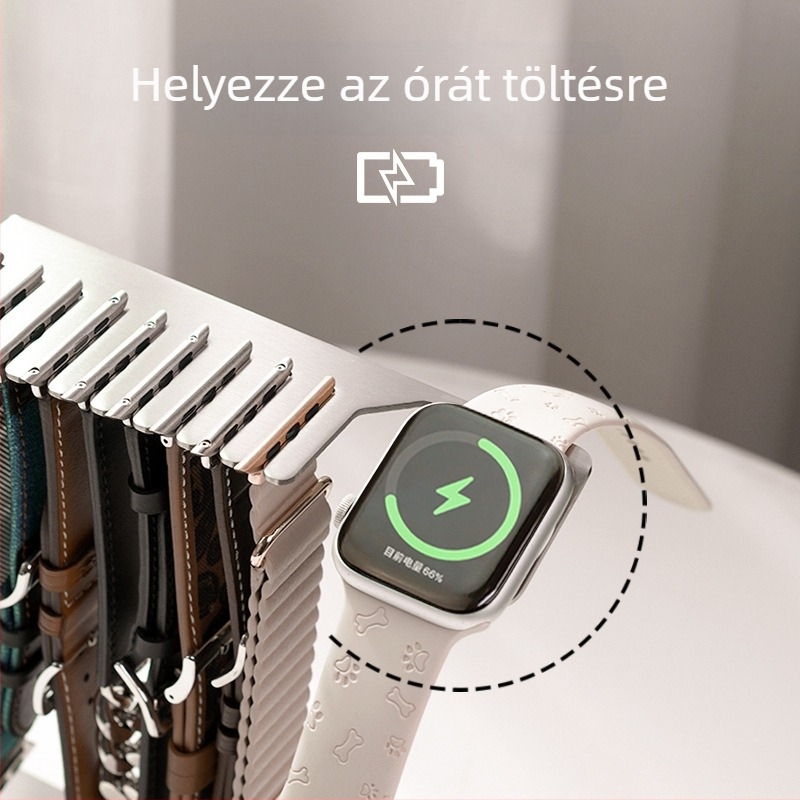 Alkalmazható Apple Watch töltőalap pánt tárolóállvány iWatch fém Apple Watch töltő