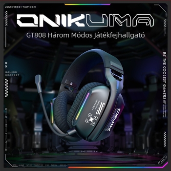 Onikuma X12 számítógépes fejhallgató, fejre helyezhető vezeték nélküli Bluetooth vezetékes játékfigyelő és pozicionáló e-sport fejhallgató