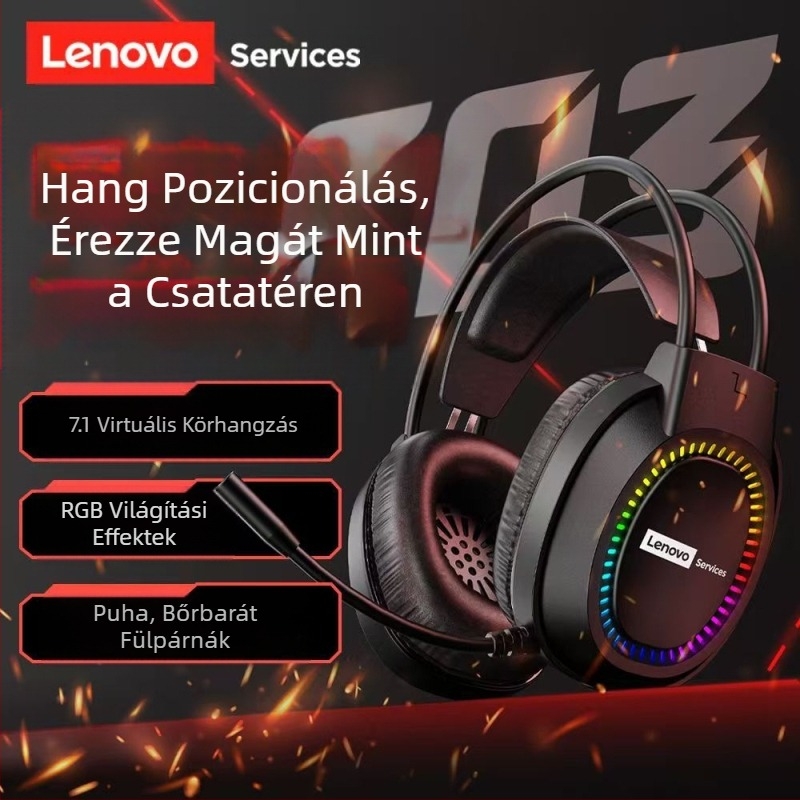 Lenovo E03Services Számítógépes Headset Headset USB Asztali Számítógép Notebook Csirke Internet Kávézó E-Sport Játék