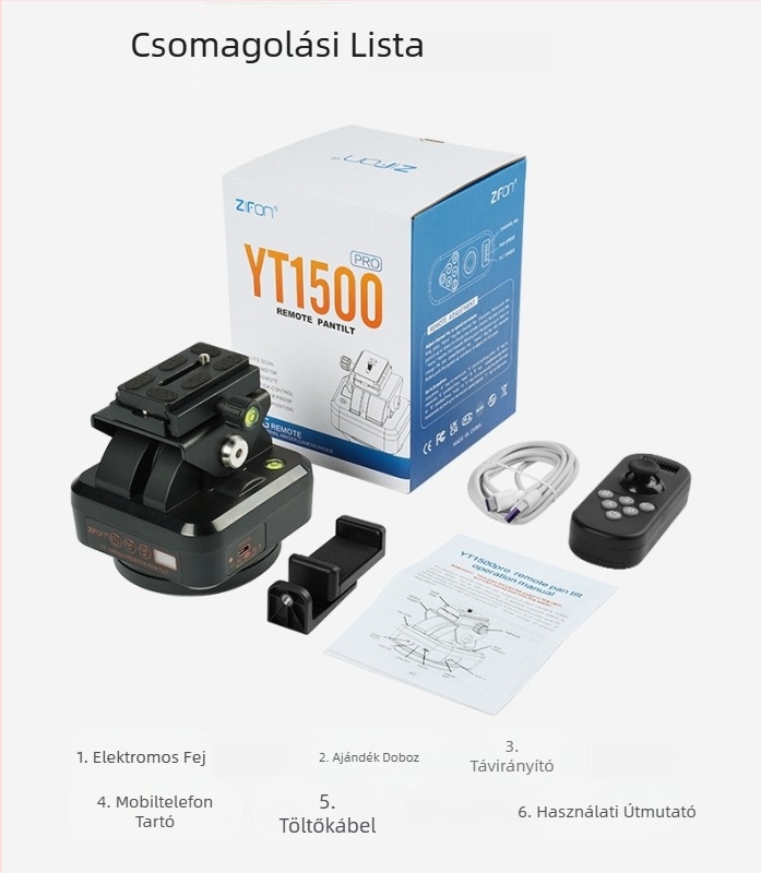 ZIFON mobiltelefon panoráma követő pan-tilt 360 elektromos pan-tilt asztali mobiltelefon stabilizátor YT-1500pro