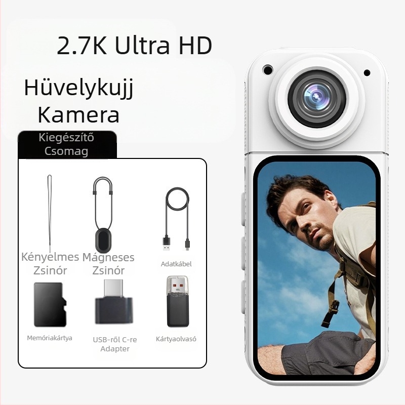 Hüvelykujj sport mellkaskamera 4K HD 360 panoráma motorkerékpár vezetési felvevő sisakkamera vlog