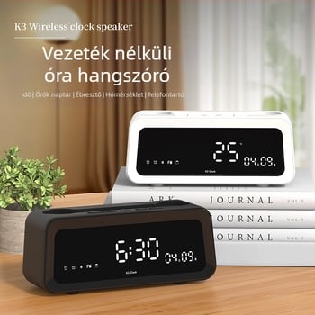 Határokon átnyúló forrásból származó gyári K3 óra ébresztőóra Bluetooth hangszóró vezeték nélküli basszus új kreatív képernyőkijelző számítógép audio
