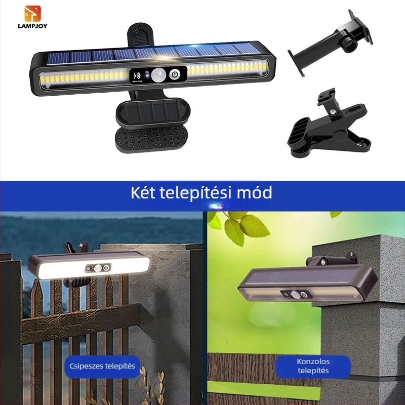 Határokon átnyúló robbanásveszélyes kültéri kemping vízálló napelemes lámpa szuper fényes udvari otthoni emberi test indukciós lépcsőház világítás