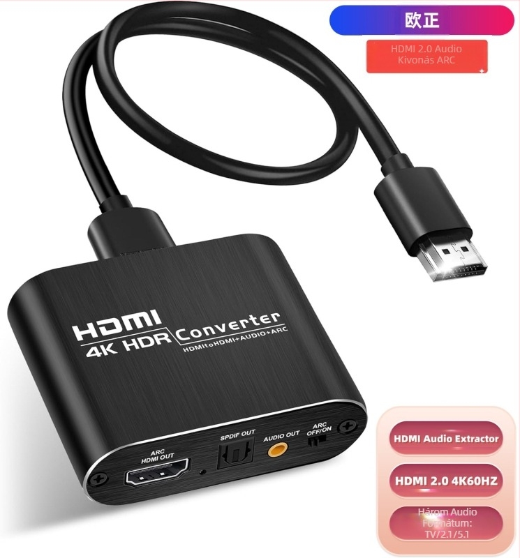 HDMI audio elosztó 4K60Hzhdmi - HDMI optikai fejhallgató átalakító 5.1 audio
