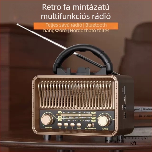 Cross-Border 2025 új, teljes sávú retró sztereó rádió, amely támogatja az U-lemezes Bluetooth hangszórót