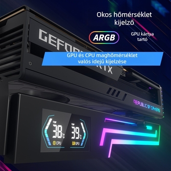 Grafikus kártya vízszintes rögzítőkonzol Argb Divine Light Synchronization intelligens hőmérséklet-kijelző asztali 4090 grafikus kártya konzol fix tartórúd