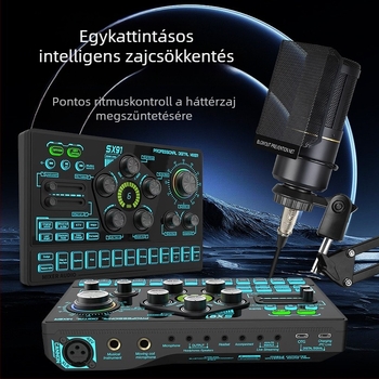 Határokon átnyúló hangkártya élő öltöny mobiltelefon számítógép élő 48V fantasy tápegység egyedi hangjáték karaoke