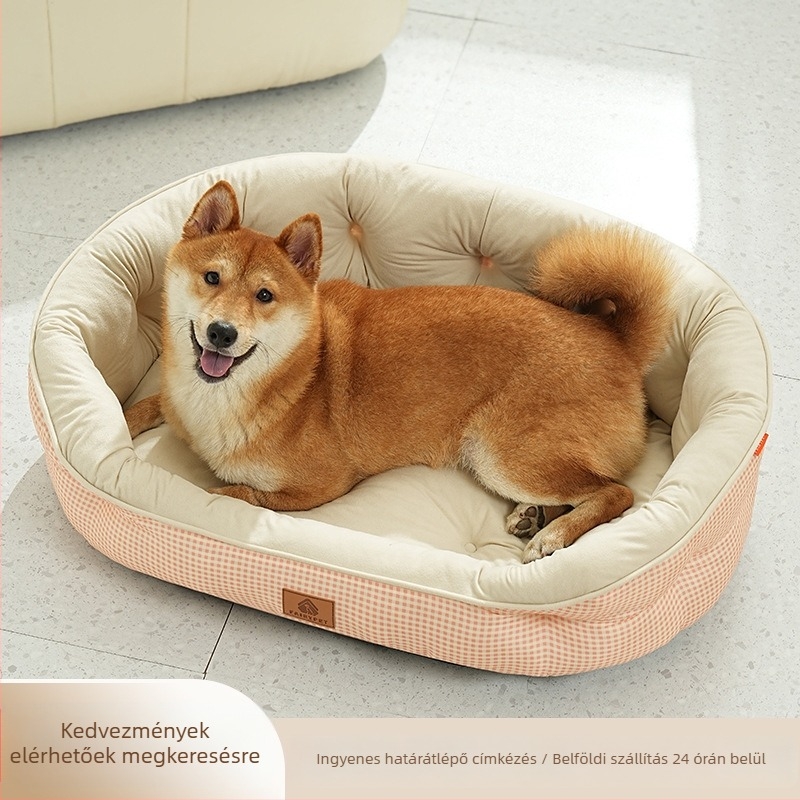 Kutyakennel Hordó Típusú Négy Évszakos Univerzális Kisállatkennel Kutya Alvószőnyeg Kockás Egyszerű Kisállatkennel Alvókennel