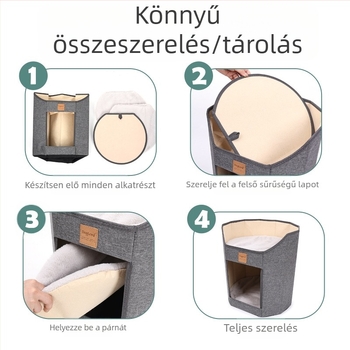 Háziállat-kellékek macskafészek kétrétegű összecsukható többrétegű kisállat macska karmos deszka háromdimenziós négy évszakos macskafészek foltálló és tartós macskafészek