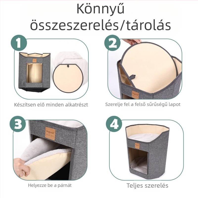Háziállat-kellékek macskafészek kétrétegű összecsukható többrétegű kisállat macska karmos deszka háromdimenziós négy évszakos macskafészek foltálló és tartós macskafészek