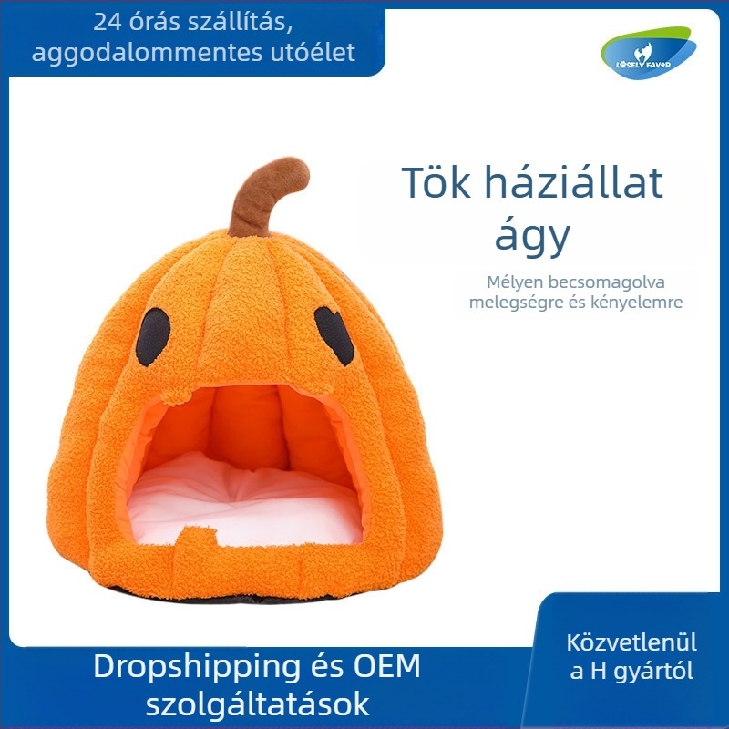 Halloween tök macskafészek határokon átnyúló őszi és téli meleg macskaház zárt macska- és kutyafészek kisállat halloween kisállat