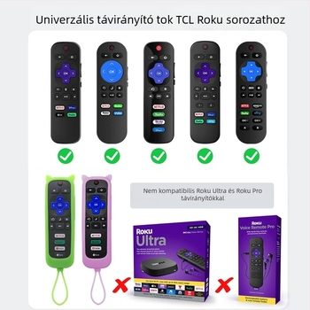 Explosions Roku sorozatú univerzális szilikon távirányító tok, macskafülekre, világító, cseppálló távirányító tok