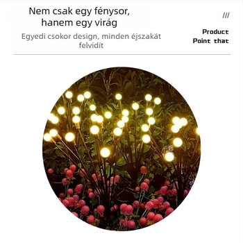 Határokon átnyúló napelemes szentjánosbogár talajlámpa háztartási vízálló kerti lámpa gyeplámpa kültéri LED-es fényvezérlés
