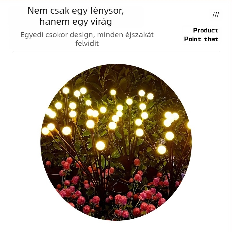 Határokon átnyúló napelemes szentjánosbogár talajlámpa háztartási vízálló kerti lámpa gyeplámpa kültéri LED-es fényvezérlés
