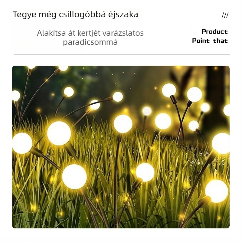 Határokon átnyúló napelemes szentjánosbogár talajlámpa háztartási vízálló kerti lámpa gyeplámpa kültéri LED-es fényvezérlés