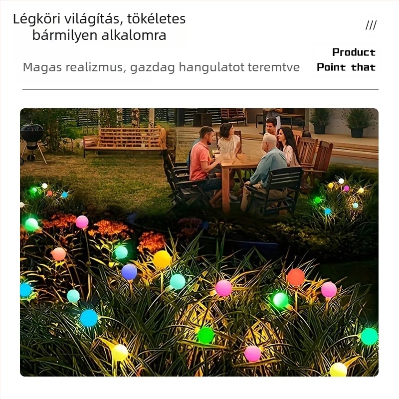 Határokon átnyúló napelemes szentjánosbogár talajlámpa háztartási vízálló kerti lámpa gyeplámpa kültéri LED-es fényvezérlés