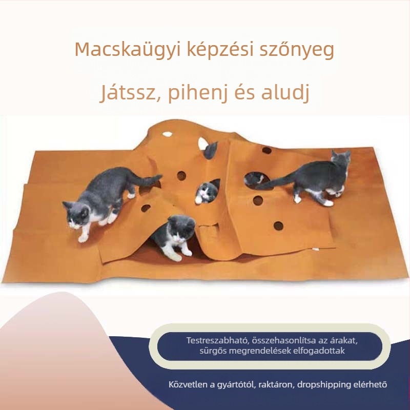 Macska alagút macska labirintus kisállat macska ügyességi edzőszőnyeg macskajáték tépőszőnyeg macskaalom szőnyeg filc kisállat univerzális