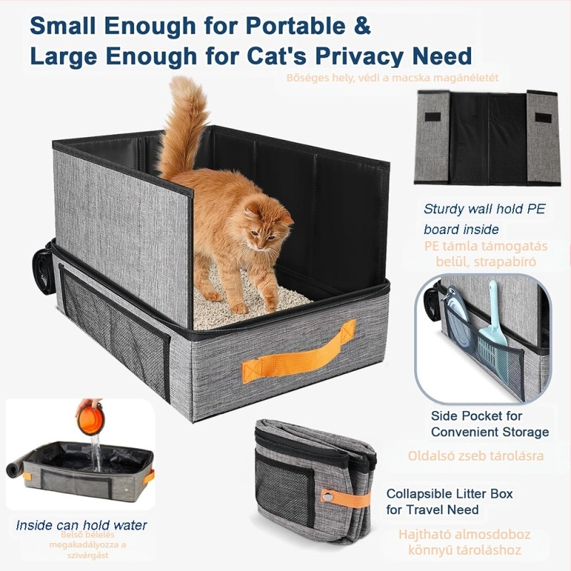 Utazó macskaalom, vízálló és szivárgásmentes macskaalom, hordozható, összecsukható, fröccsenésmentes macskaalom, Amazon Spot nagykereskedelem
