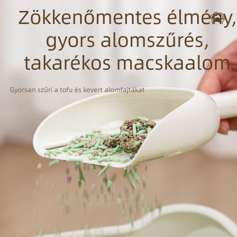 Határokon átnyúló új termék: kétszínű, falra szerelhető macskaalom-lapát kettős specifikációval; kettő az egyben falra szerelhető kialakítás a kényelmesebb tárolás és szagtalanítás érdekében.