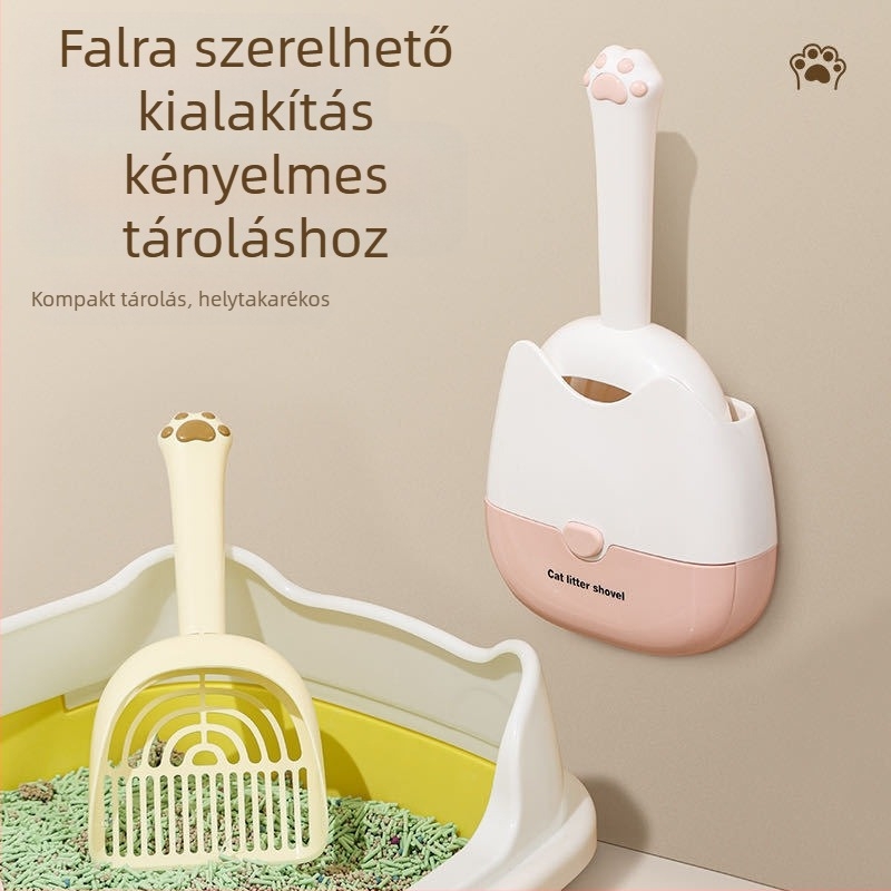 Határokon átnyúló új termék: kétszínű, falra szerelhető macskaalom-lapát kettős specifikációval; kettő az egyben falra szerelhető kialakítás a kényelmesebb tárolás és szagtalanítás érdekében.