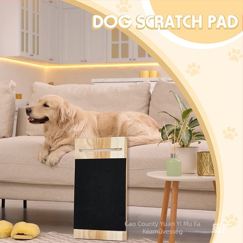 Határokon átnyúló macska- és kutyakarom-kaparó, fából készült kutyaköröm-kaparó, kihúzható és javítható köröm-kisállat-kellékek csiszolópapírral ellátott kaparódeszka