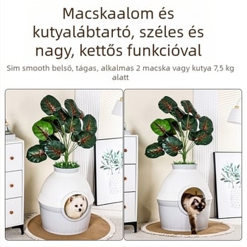 Amazon Pet Cat Fészek Macskaalom Doboz Zárt Zöld Növényes Extra Nagy Fröccsenésmentes Macskavilla Semleges Minden Évszakra