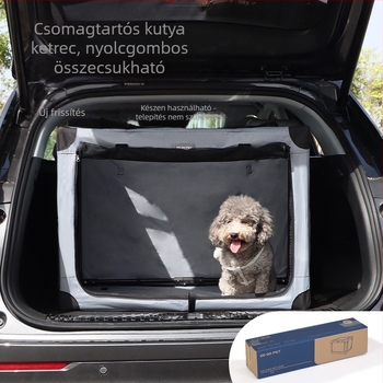Határokon átnyúló kisállat-autós kutyaketrec, hátsó ketrec, nagy kutyakocsi, összecsukható macskakennel kisállat-ketrec