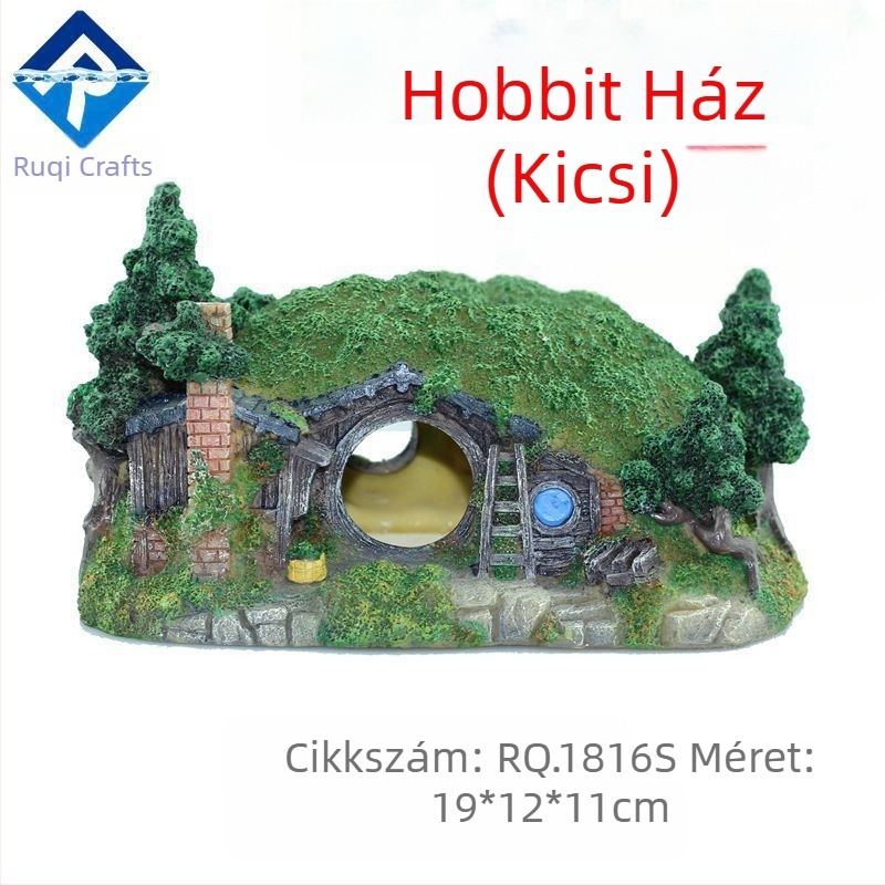 Ruiqi akvárium táj kastély dekoráció díszek kis hobbit ház akvárium faház otthon határokon átnyúló ellátás