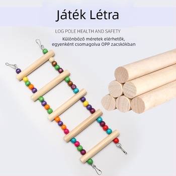 Fa gyöngyös mászólétra nagy és közepes méretű papagáj kellékek mászólétra létra hinta harapásjáték madárkalitka állványrúd nagykereskedelem