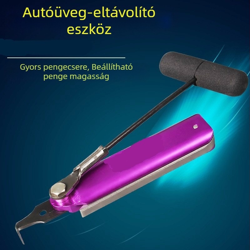Autóüveg-lehúzó szerszám, autószélvédő-lehúzó szerszám, gyorscserélő pengelehúzó fogantyú