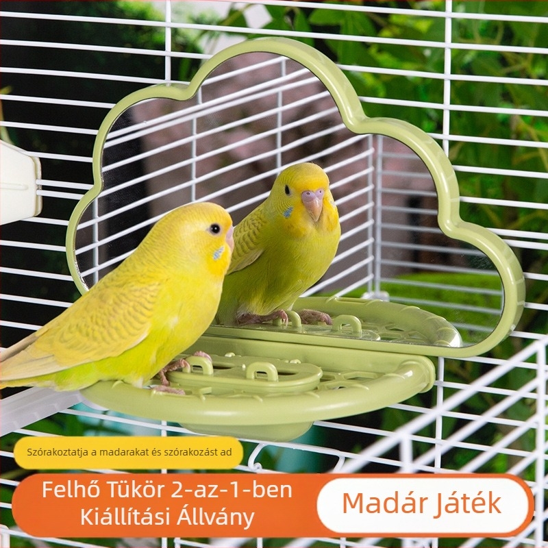 Papagáj madár tükör madárjáték állvány az unalom enyhítésére tigrisbőr pünkösdi rózsa xuanfeng harapáspálcika platform madárkalitka állvány rúdjáték