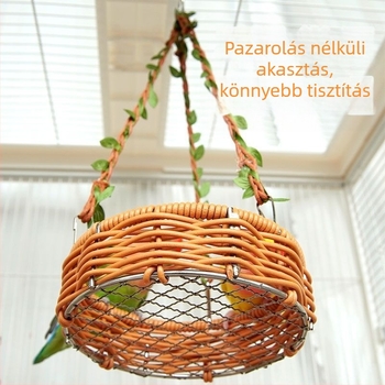 Rattan utánzatú madárfészek függőkosár függőágy felakasztható függőfészek nyári lélegző könnyen tisztítható retro papagájfészek hálófészek dropshipping